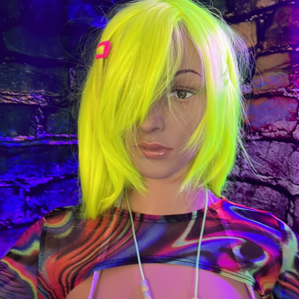 New Groovy Neon Mesh Cropped Top